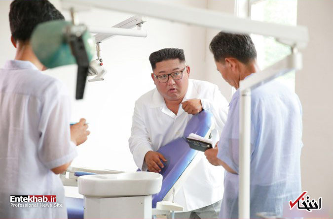 عکس/ بازدید رهبر کره شمالی از کارخانه تجهیزات پزشکی