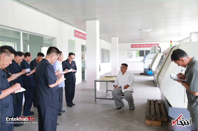عکس/ بازدید رهبر کره شمالی از کارخانه تجهیزات پزشکی