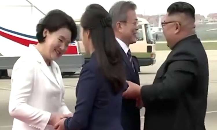 فیلم/ استقبال گرم «کیم جونگ اون» از «رئیس جمهور کره جنوبی»