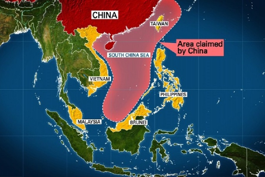 پرواز بمب‌افکن آمریکا بر فراز جزایر مورد ادعای چین