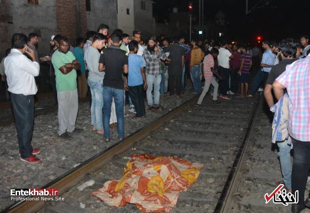 تصاویر : برخورد قطار با انبوه جمعیت در هند