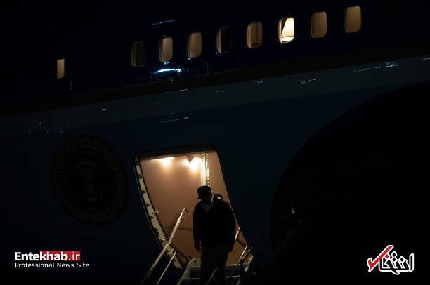 عکس/ چهره درهم ترامپ هنگام بازگشت به کاخ سفید از آتش سوزی کالیفرنیا