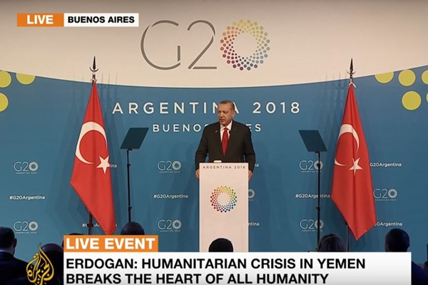 انتقاد اردوغان از سعودی‌ها و آمریکا در پایان نشست گروه ۲۰