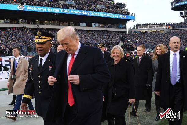 تصاویر : دونالد ترامپ در حاشیه مسابقه فوتبال آمریکایی