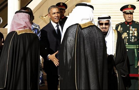 تصاویر : استقبال ملک سلمان از اوباما