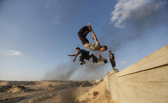 تصاویر : ورزش پارکور در غزه