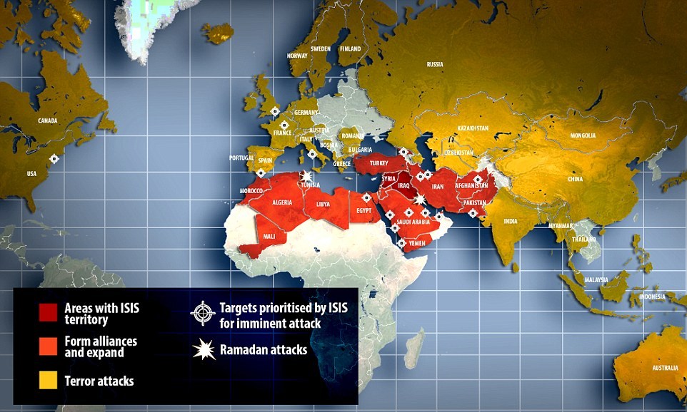 داعش قصد دارد چه کشورهایی را تصرف کند؟ + نقشه