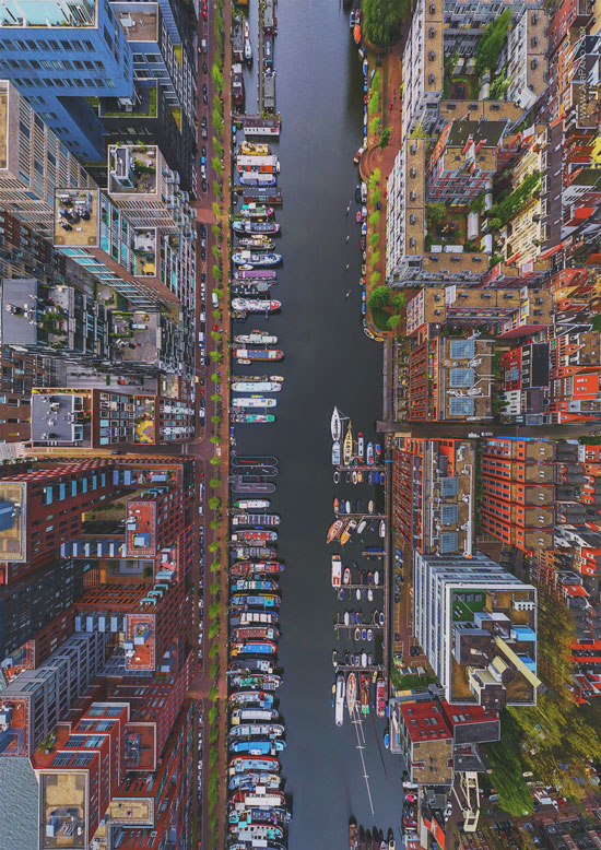 یک تصویر هوایی استثنایی از آمستردام