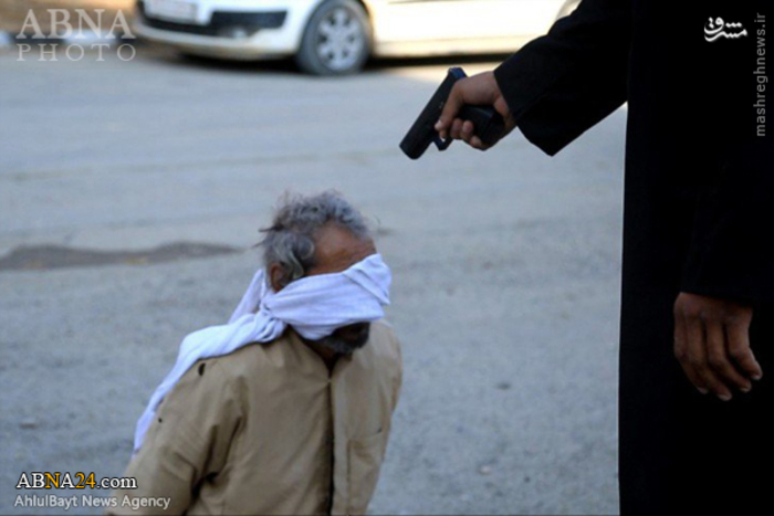اعدام پیرمرد سوری به دست جلاد داعش +عکس