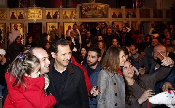 تصاویر : بشار اسد و همسرش در کلیسا