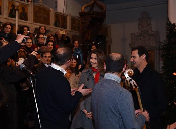 تصاویر : بشار اسد و همسرش در کلیسا