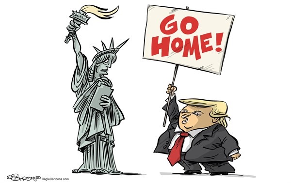 کاریکاتور/ واکنش عجیب ترامپ به اعتراض‌ها!