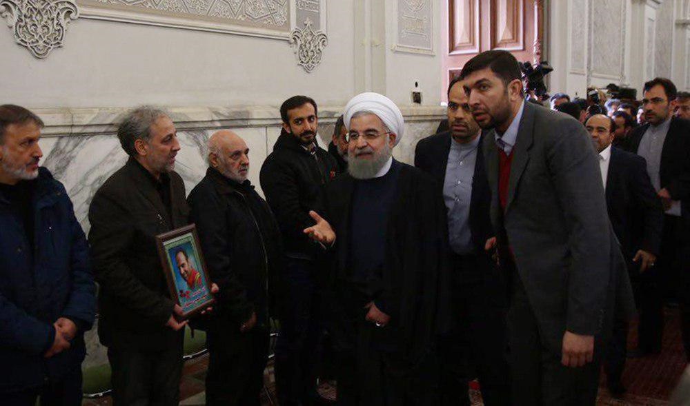 عکس/روحانی در مراسم بزرگداشت شهدای آتش‌نشان