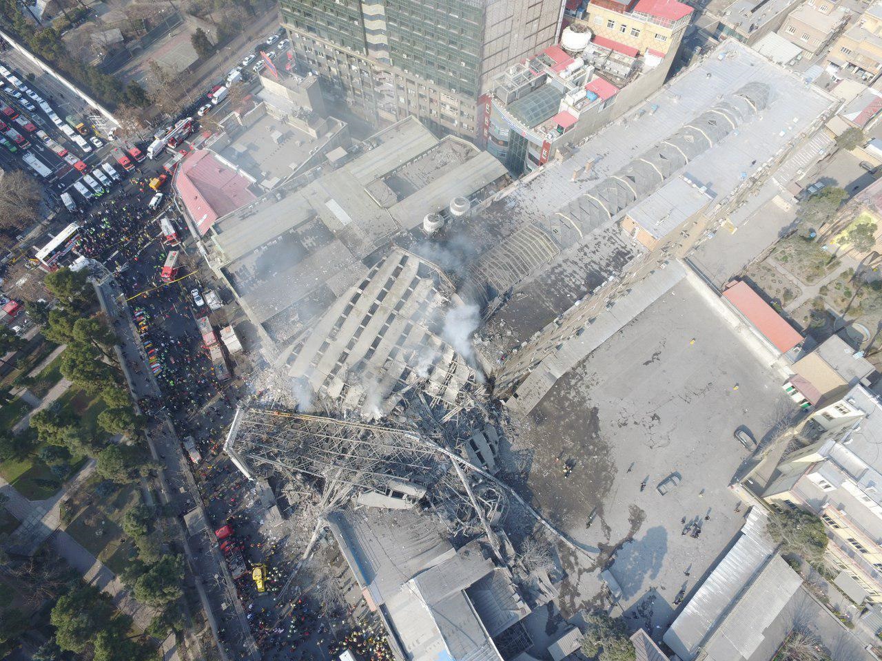 عکس/تصویر هوایی دیده نشده از فاجعه پلاسکو