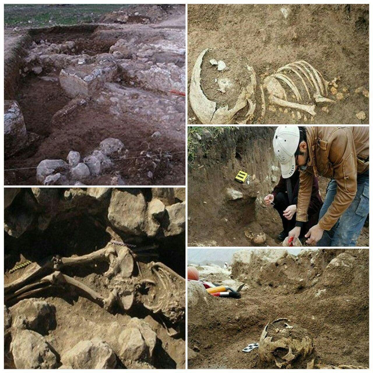 عکس/کشف اجساد ۱۸۰۰ ساله در لرستان