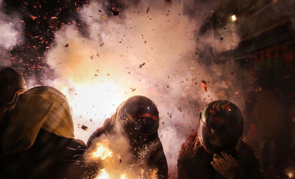 تصاویر : جشنواره آتش بازی خطرناک در تایوان‎