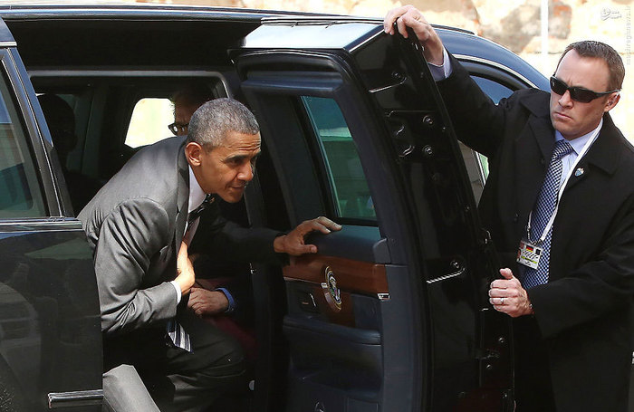 خودروی امنیتی و خاص اوباما در سفر به آلمان/ عکس