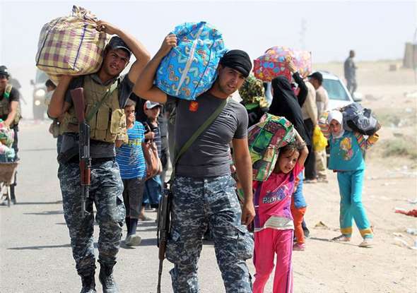 تصاویر : فرار مردم فلوجه از چنگال داعش