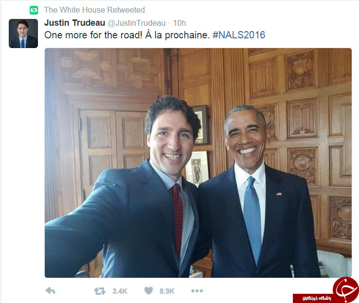 سلفی نخست وزیر کانادا و باراک اوباما در دفتر کار