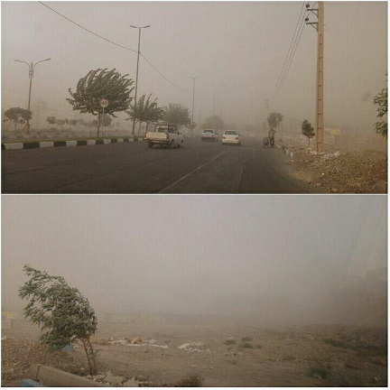 اولین تصاویر طوفان و گرد و خاك شديد تهران