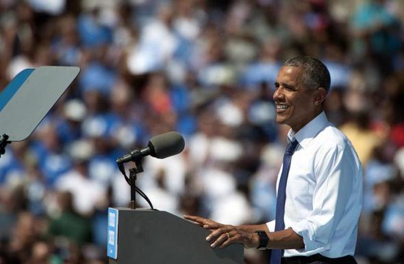 تصاویر : اوباما بجای کلینتون در کمپین انتخاباتی