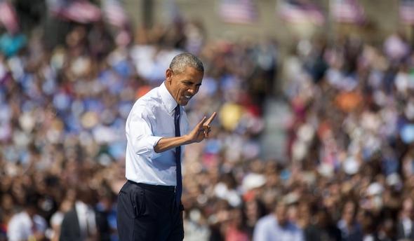 تصاویر : اوباما بجای کلینتون در کمپین انتخاباتی