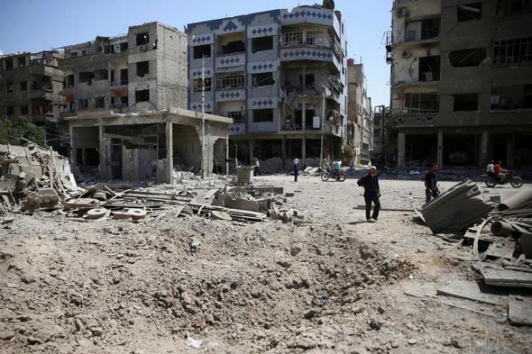 تصاویر : زندگی کودکان دمشقی زیر حملات هوایی