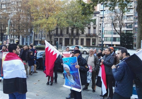 تظاهرات مقابل سفارت عربستان در بروکسل + تصویر
