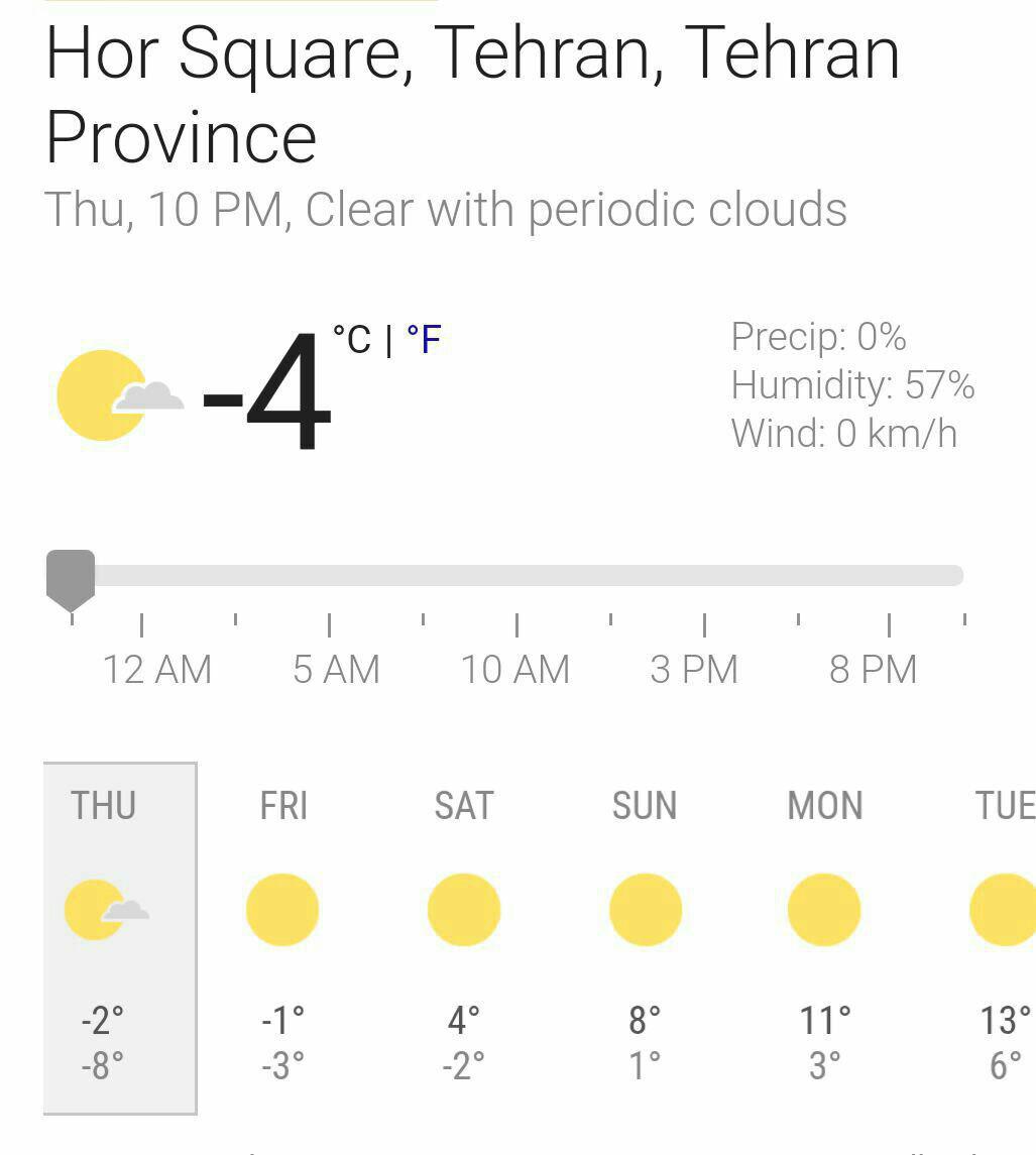 دمای هوای هم اکنون تهران و پیش بینی هوا در چند روز آینده