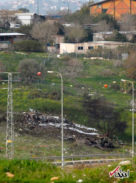 تصاویر : محل سقوط جنگنده اف ۱۶ ارتش اسرائیل