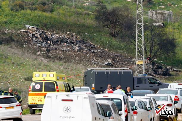 تصاویر : محل سقوط جنگنده اف ۱۶ ارتش اسرائیل