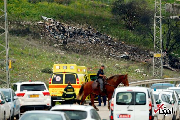 تصاویر : محل سقوط جنگنده اف ۱۶ ارتش اسرائیل