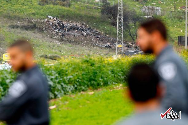 تصاویر : محل سقوط جنگنده اف ۱۶ ارتش اسرائیل