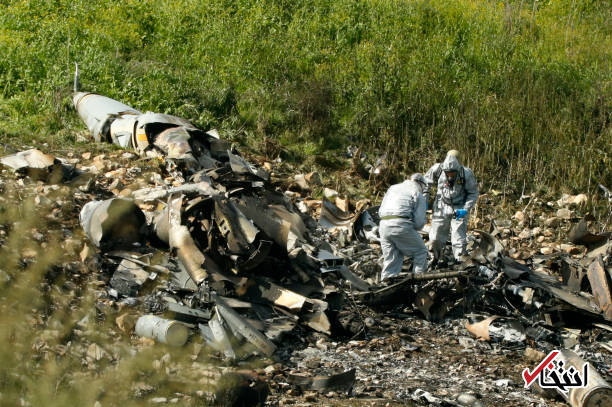 تصاویر : محل سقوط جنگنده اف ۱۶ ارتش اسرائیل