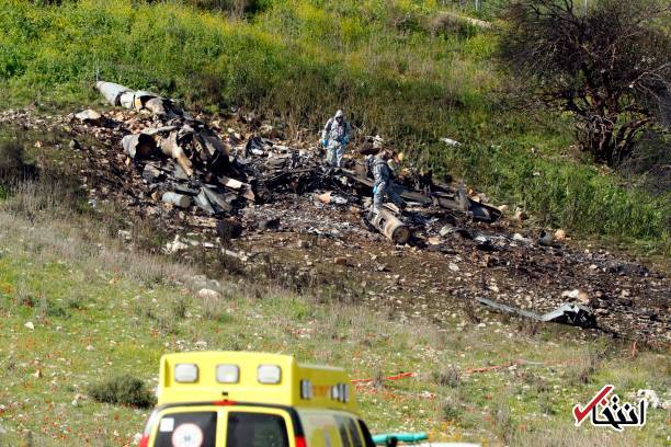 تصاویر : محل سقوط جنگنده اف ۱۶ ارتش اسرائیل