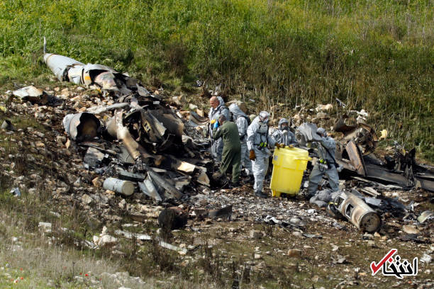 تصاویر : محل سقوط جنگنده اف ۱۶ ارتش اسرائیل