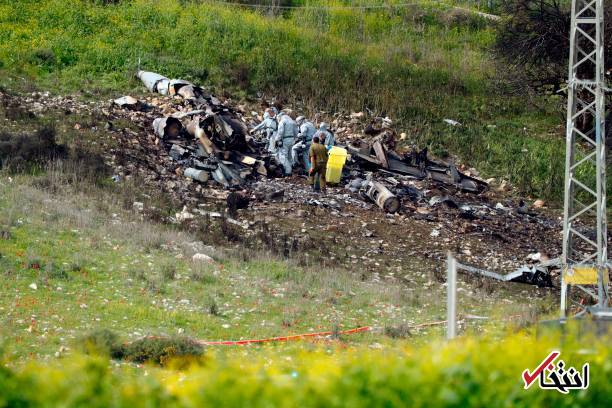 تصاویر : محل سقوط جنگنده اف ۱۶ ارتش اسرائیل