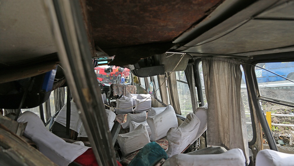 واژگونی اتوبوس دانش آموزان - اتوبان یادگار امام
