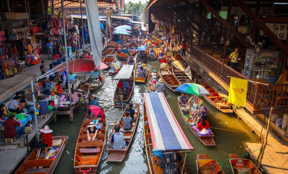 تصاویر : بازارچه های شناور در کشورهای آسیایی