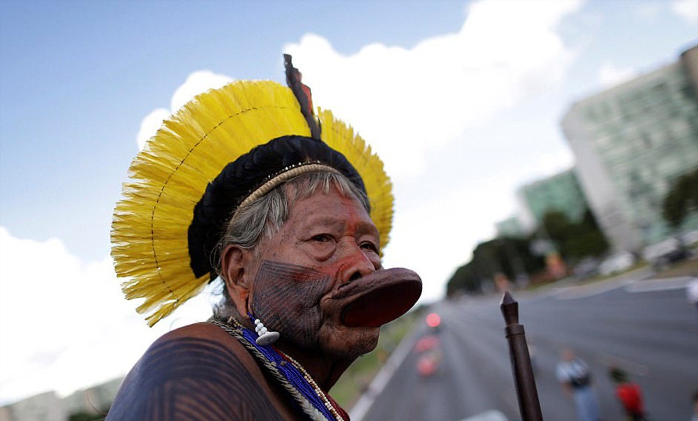 تصاویر : تظاهرات سرخ پوستان در برزیل‎