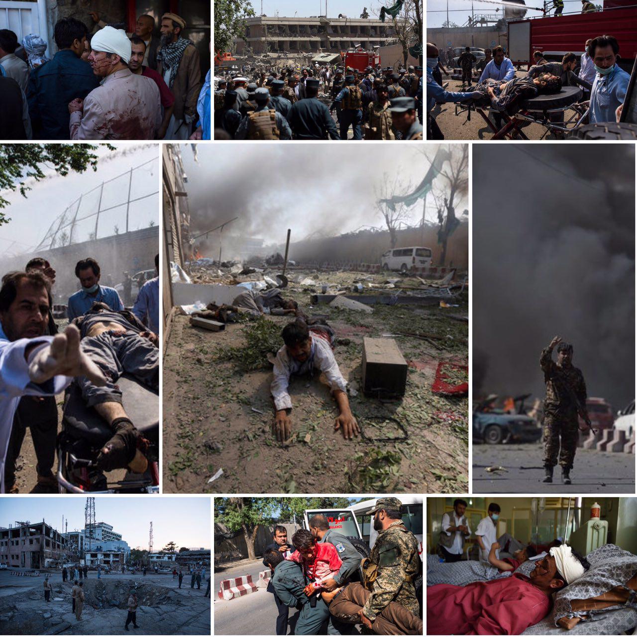صحنه های غم انگیز قتل در بمب‌گذاری روز گذشته در منطقه دیپلماتیک کابل