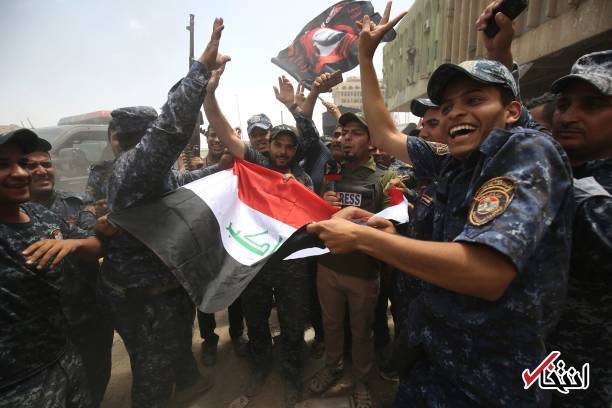 تصاویر : جشن و پایکوبی نیروهای عراقی در موصل