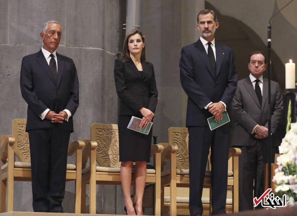 عکس/ پادشاه و ملکه اسپانیا در مراسم یادبود قربانیان حمله بارسلون