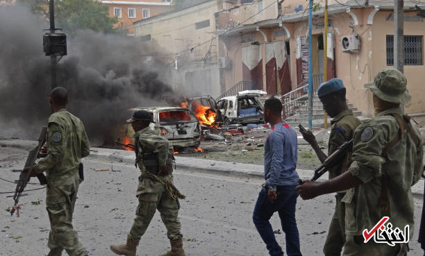 تصاویر : انفجار خودروی بمب‌گذاری شده در خیابان مکه مکرمه سومالی