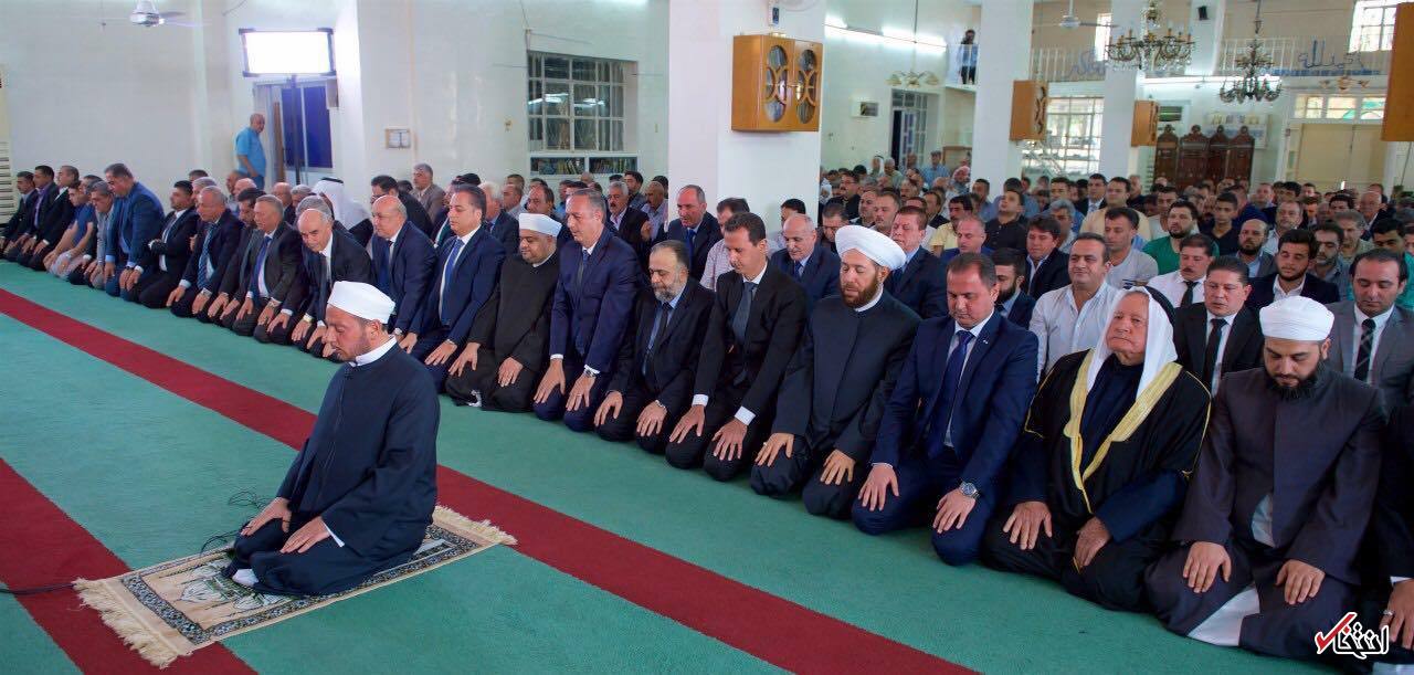 عکس/ بشار اسد کجا نماز عید قربان را اقامه کرد؟
