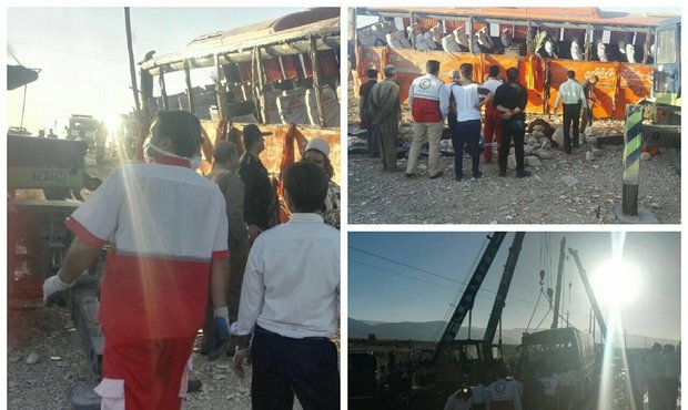 جزئیات واژگونی اتوبوس ولوو حامل دانش آموزان در شیراز