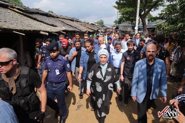 تصاویر : همسر اردوغان و پسرش در میان مسلمان آواره روهینگیا