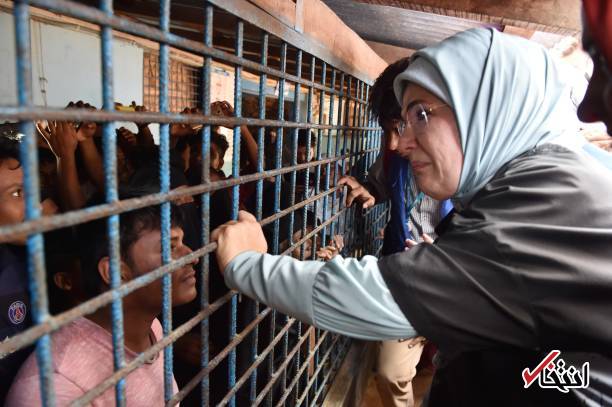 تصاویر : همسر اردوغان و پسرش در میان مسلمان آواره روهینگیا