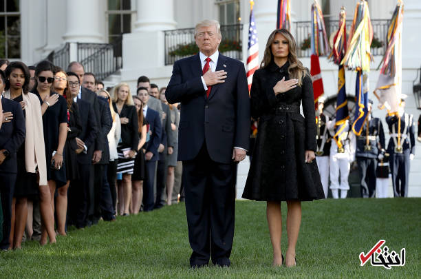 عکس/ ادای احترام ترامپ و همسرش به قربانیان حادثه ١١سپتامبر
