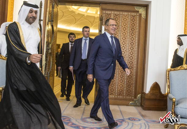 عکس/ دیدار وزیر امور خارجه روسیه با امیر قطر